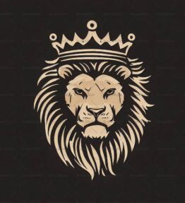 Majestätischer Löwe und Krone
